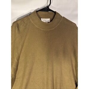 Murano Neutral Tan Men's Mock Turtleneck Cotton Rayon Sweater Size XL Textured